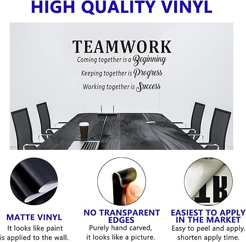 Miniatura 2 de Calcomanías inspiradoras de pared, vinilo para pared con texto en equipo, (fácil de instalar), decoración de pared, citas motivacionales, mujeres,