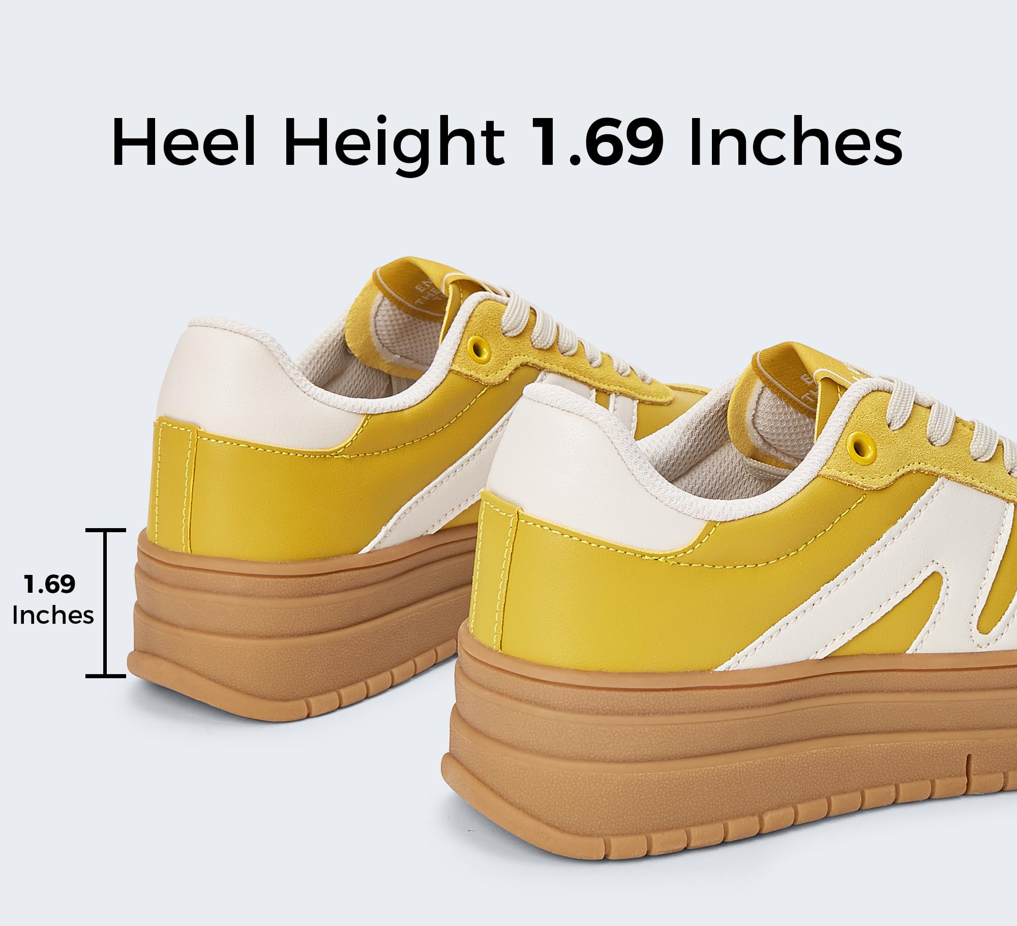 LUCKY STEP Plateau Sneaker Damen - Keilabsatz Leinwand Retro Niedriger Schaft Bequem für Alltag