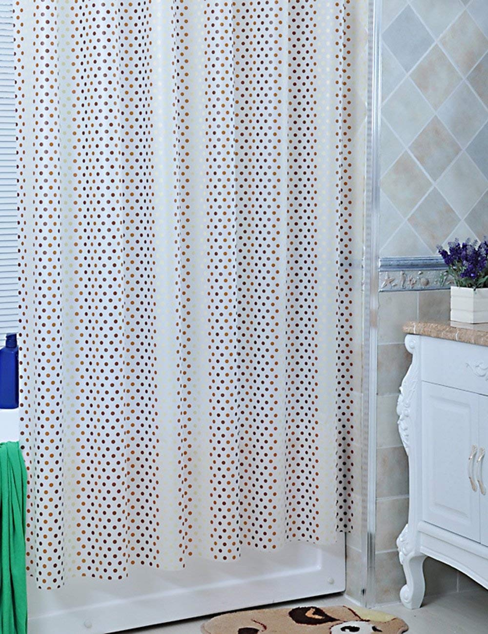 Mu Household - Cortina de ducha impermeable para baño, estilo europeo, resistente al agua, más gruesas, cortinas de baño (una variedad de tamaños opcionales), 260 x 200 cm.