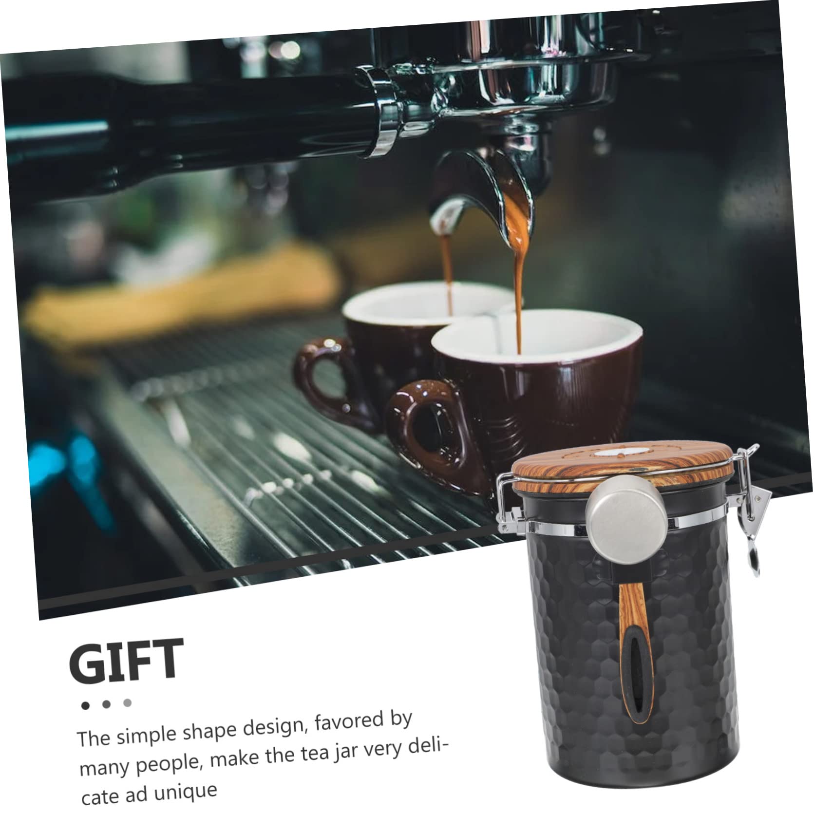 PRETYZOOM Frasco Sellado de Granos de Café Acero Inoxidable Contenedor para Alimentos Secos Bote Hermético para Almacenamiento de Cocina Tapa para Café o Snacks