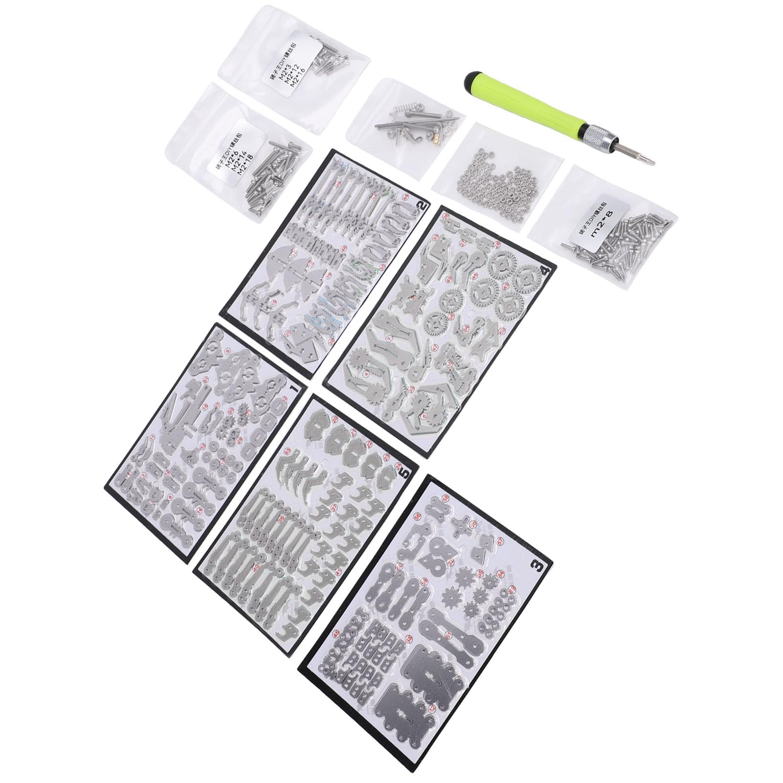 Generic Zestaw Puzzli Metalowych 3D Wysoka dokładność DIY Puzzle Mechaniczne Klocki dla Dzieci i Dorosłych Metalowe Galwanizowane 18x17x11cm (SILVER)
