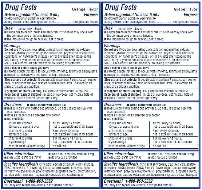 Delsym Cough Suppressant Alcohol Free Orange Flavored Liquid- 2 Pack, 5 ounces Bottle : Health & Household