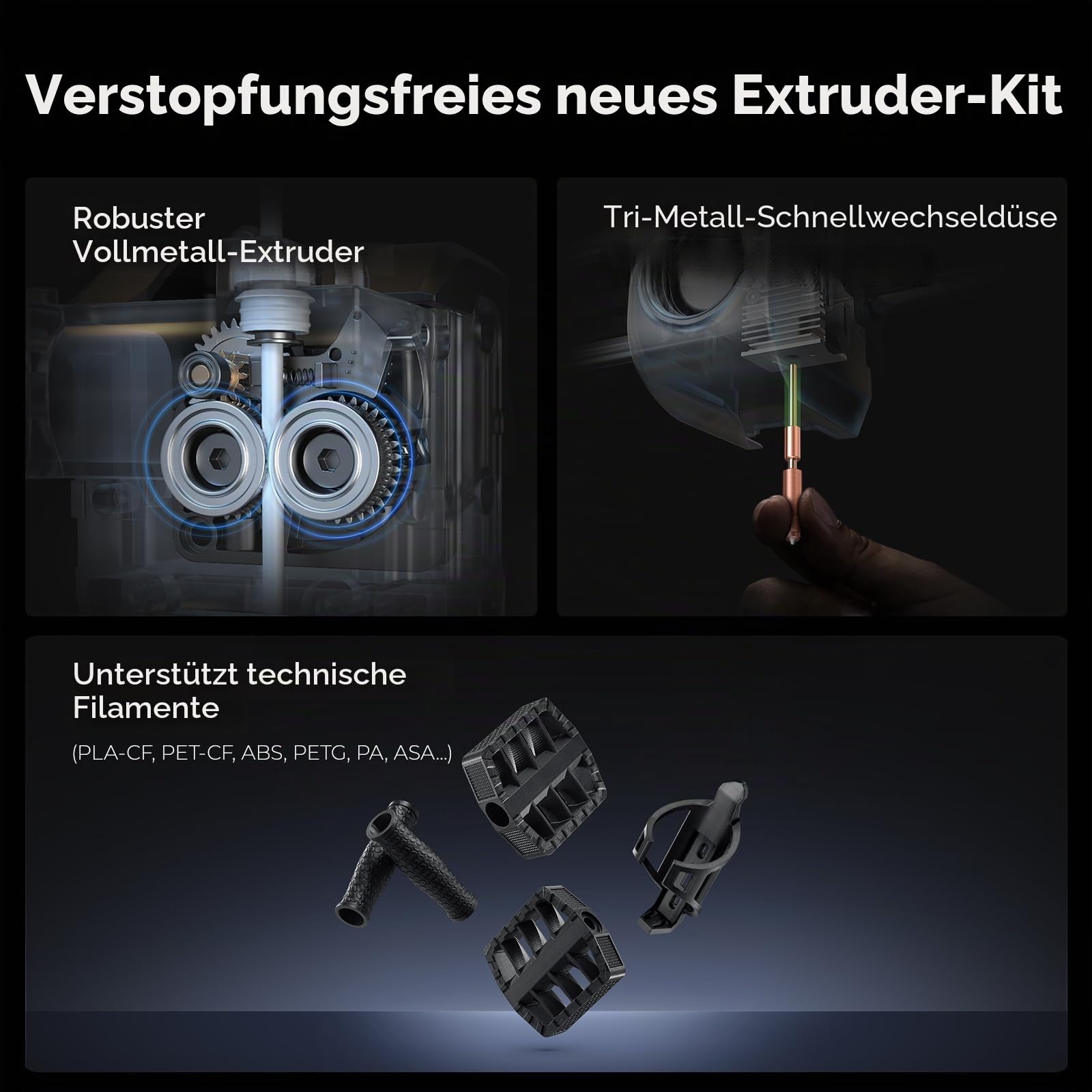 Creality K1C 3D-Drucker mit hoher Geschwindigkeit 600 mm/s, 3D Drucker mit Al Kamera, geeignet für 3D-Druck aus Kohlefaser, verstopfungsfreies Extruder, schnell austauschbare Tri-Metall-Düse, Kühltrio