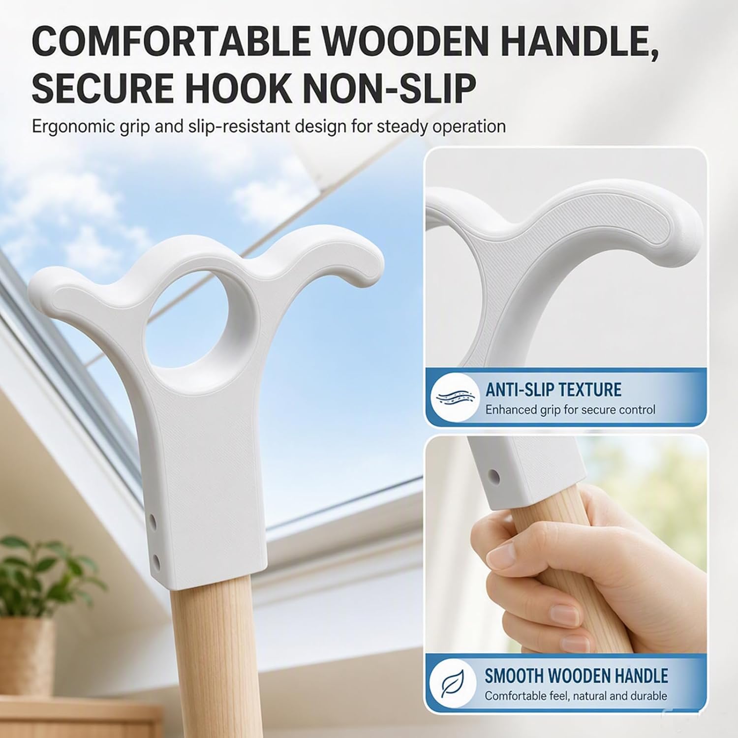 3 D Printed Skylight Opener Hook Head – Fits Broom Handle