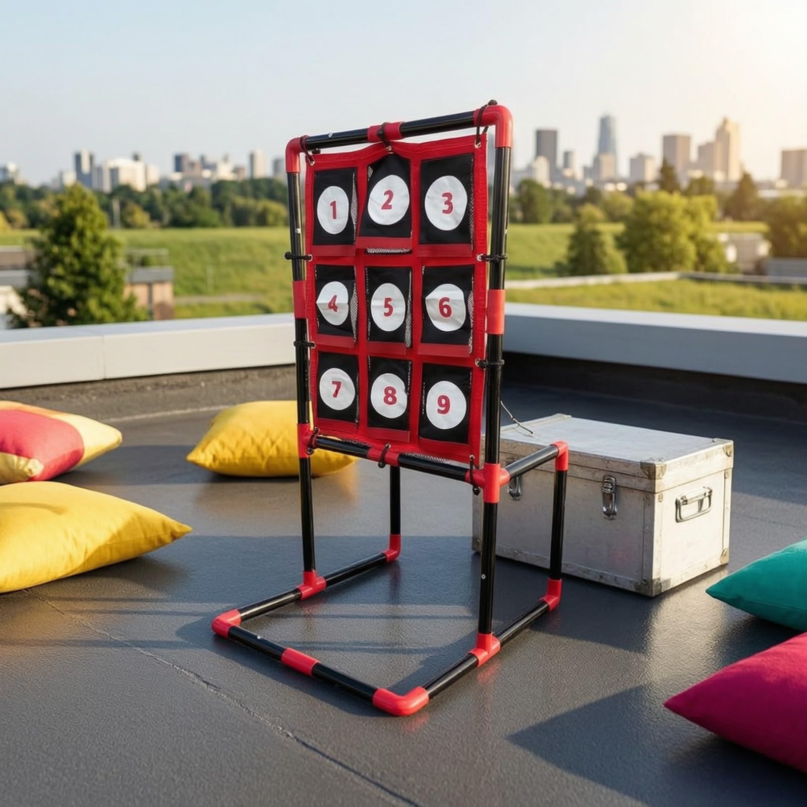kowaku Lanzamiento con Bolsillos | Plegable, Resistente, Panel Puntería con Estructura, para Interiores, Niños