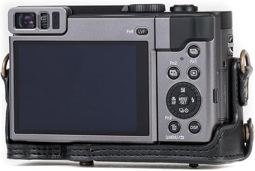 Miniatura 9 de MegaGear MG1258 Ever Ready - Funda de piel para cámara compatible con Panasonic Lumix DC-ZS80, DC-ZS70, DC-TZ95, DC-TZ90, color negro