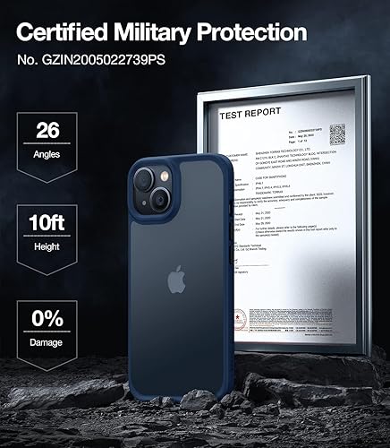 Miniatura 86 de TORRAS - Funda a prueba de golpes para iPhone 14 (contra caídas de grado militar de 10 pies), elegante, parte trasera translúcida y borde suave