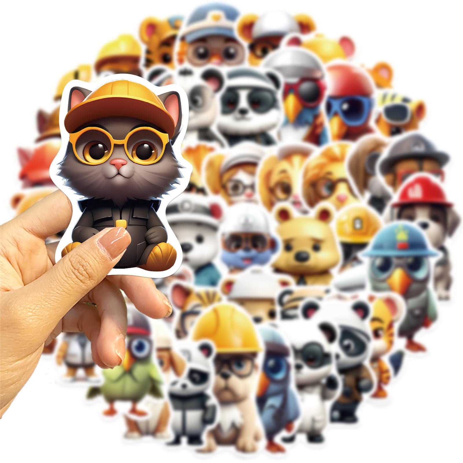 Profession Animal Stickers 50Pcs Cute Animal Vinyl Decals for Adult Teen Kids Cup Water Bottles Laptop Luggage Computer Mobile Phone Guitar Skateboard