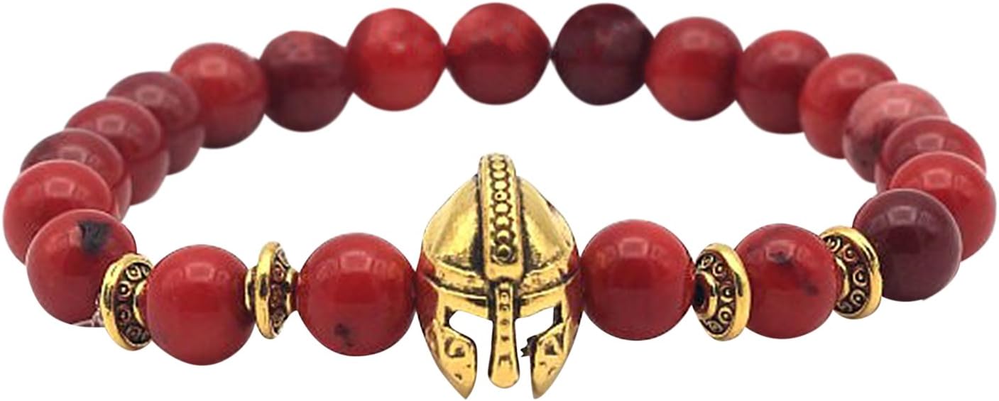 Maya BraceletsGladiator Charm Natural Marble Stone Elastic Bracelet