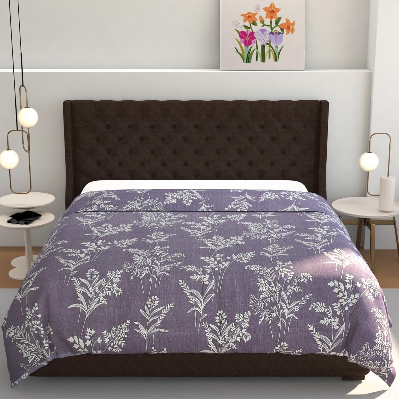 JASHAN Luxurious Glace Cotton Duvet Cover, Comforter Cover, Rajai Cover, Blanket Cover,Quilt Cover Queen Size 90"x100" inches-Levender-image-14