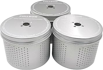 Gun Safe Dehumidifier, Moisture Absorbers, FULLBOW 200g Silica Gel Desiccant Dehumidifier Canister for Safe & Cabinets (3 Units)