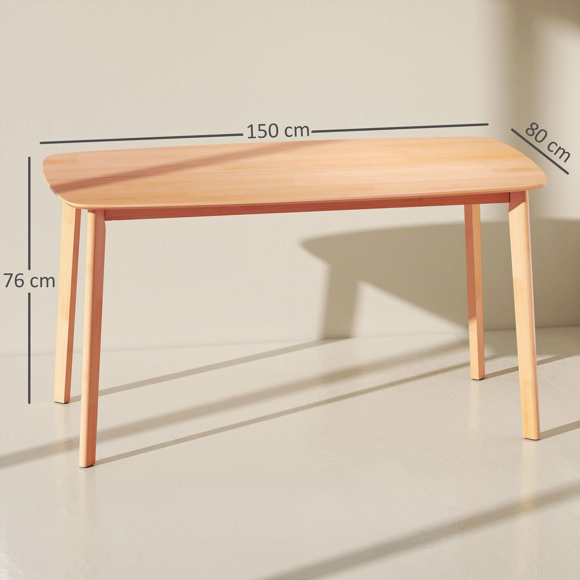 HOMCOM Table à Manger Rectangulaire Salle à Manger 150 cm Bois Naturel