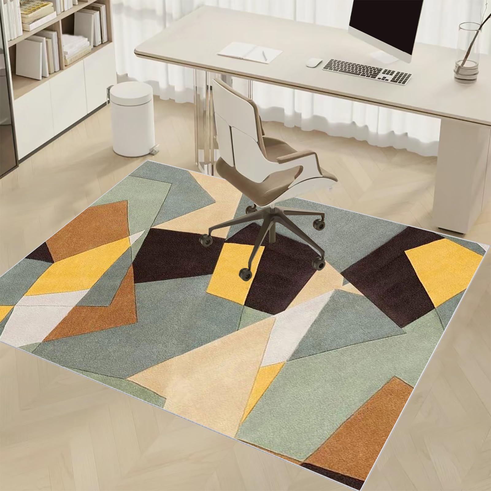 Tappetino per sedia da ufficio in legno duro, 70 x 80 cm, tappetino per sedia da gioco per moquette e pavimenti in legno, protezione per scrivania per sedia a rotelle, superficie antiscivolo