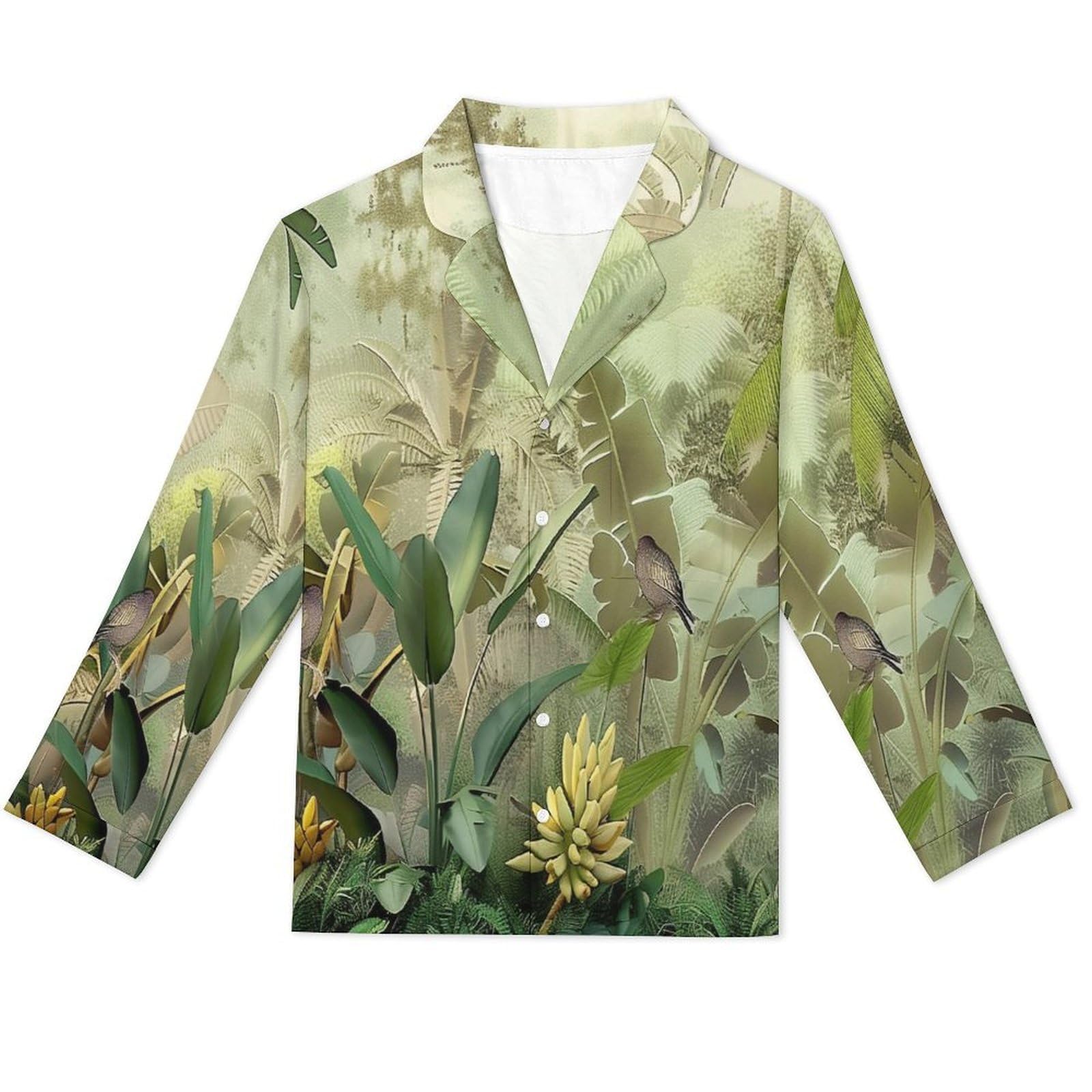 Completo Pigiama da Uomo 2 Pezzi - Uccelli della Foresta Pigiama A Maniche Lunghe Abbigliamento da Casa 2 Pezzi Top + Pantaloni Morbido E Caldo Pigiama Autunnale E Invernale