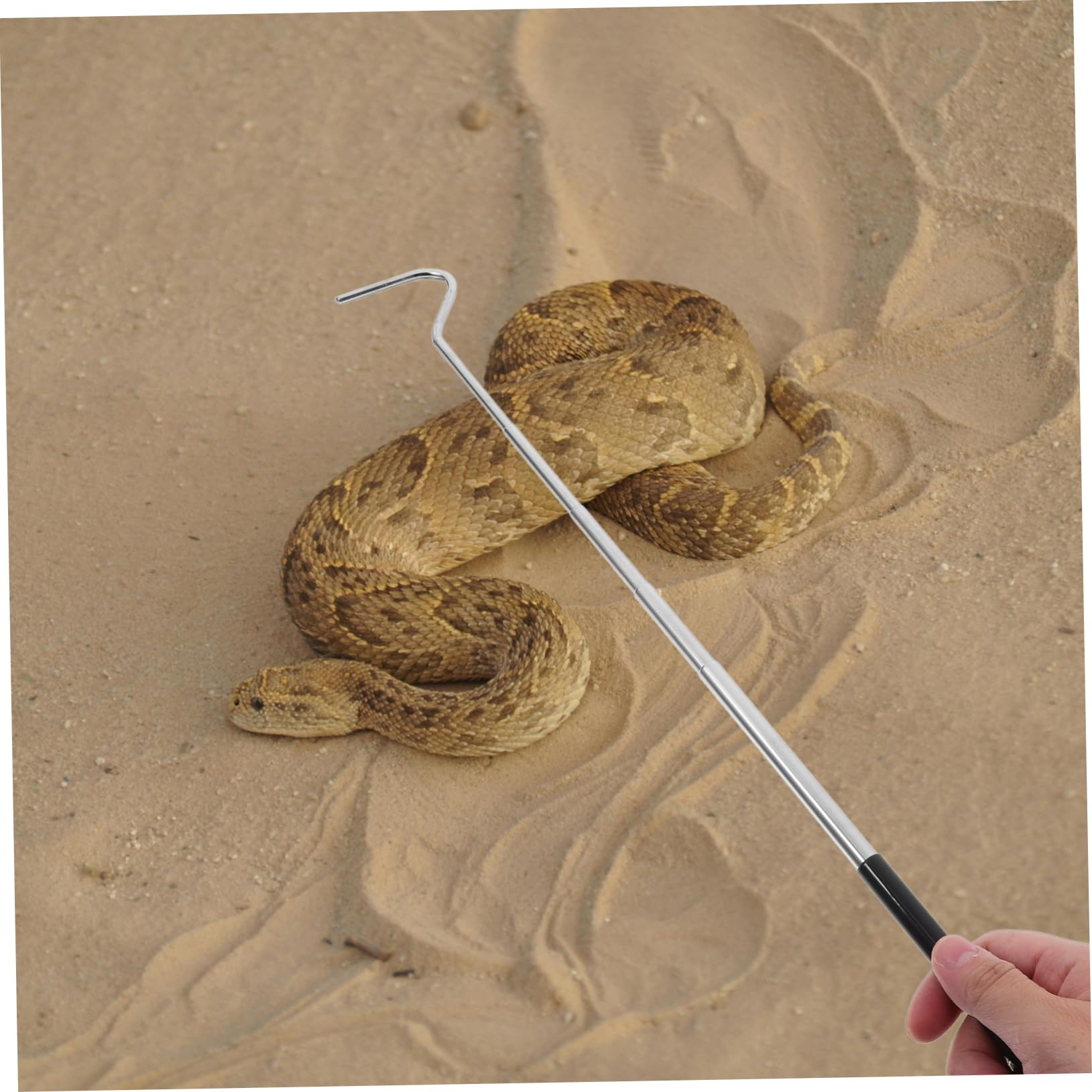 Garneck Crochet Rétractable pour Serpents Inoxydable Outil Ajustable Long de Capture Reptiles Portable pour Attraper Serpents Reptiles