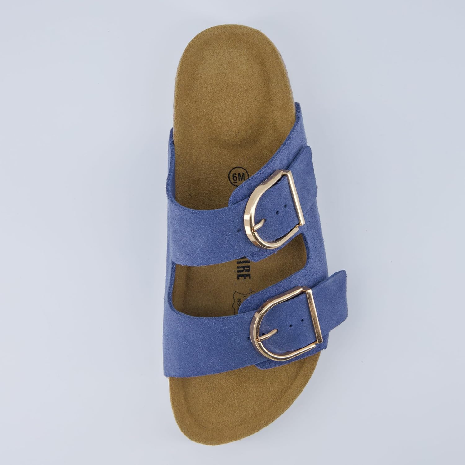 CUSHIONAIRE Legacy Cork Footbed Sandals for Women – Leather Double Strap Slides with Adjustable Buckles + Memory Foam - Image 6