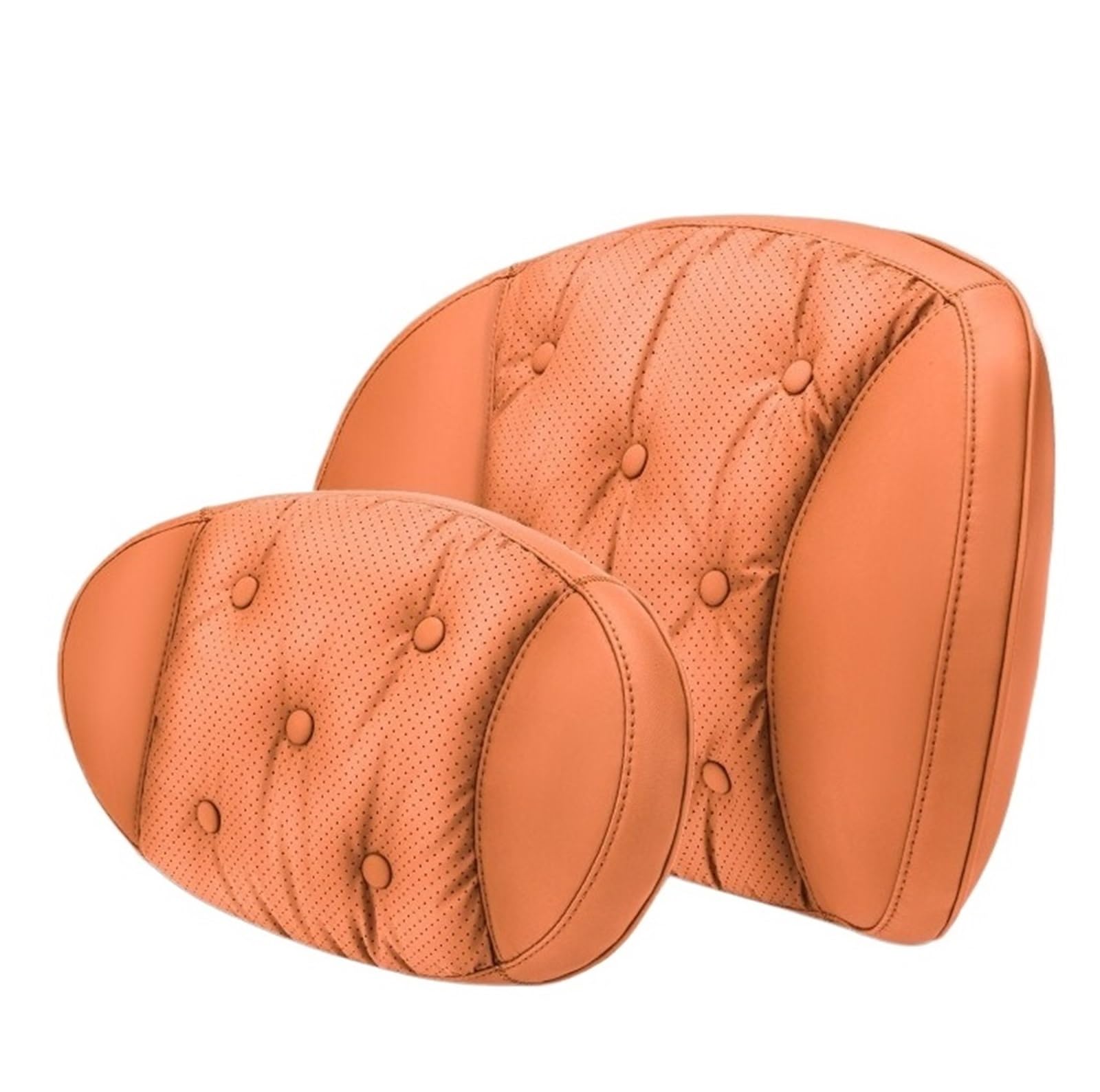 Reposacabezas Coche Car Pillow Reposacabezas Universal cuero para coche y cojín soporte Lumbar, accesorios para coche cómodos(Ochre - 2pcs)