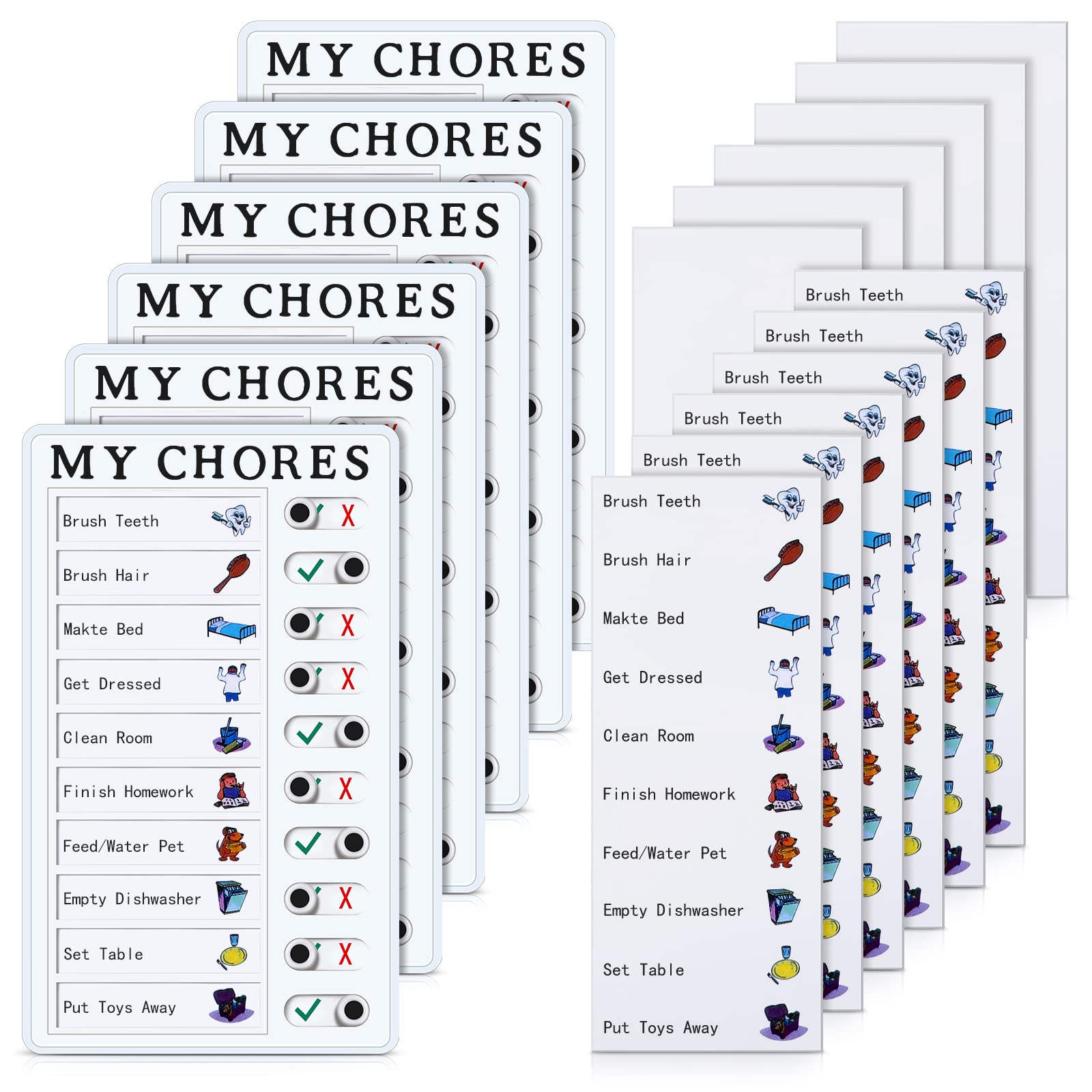 Buy 6 Pcs Checklist Board for Kids Plastic Kids Chore Chart Kids Daily