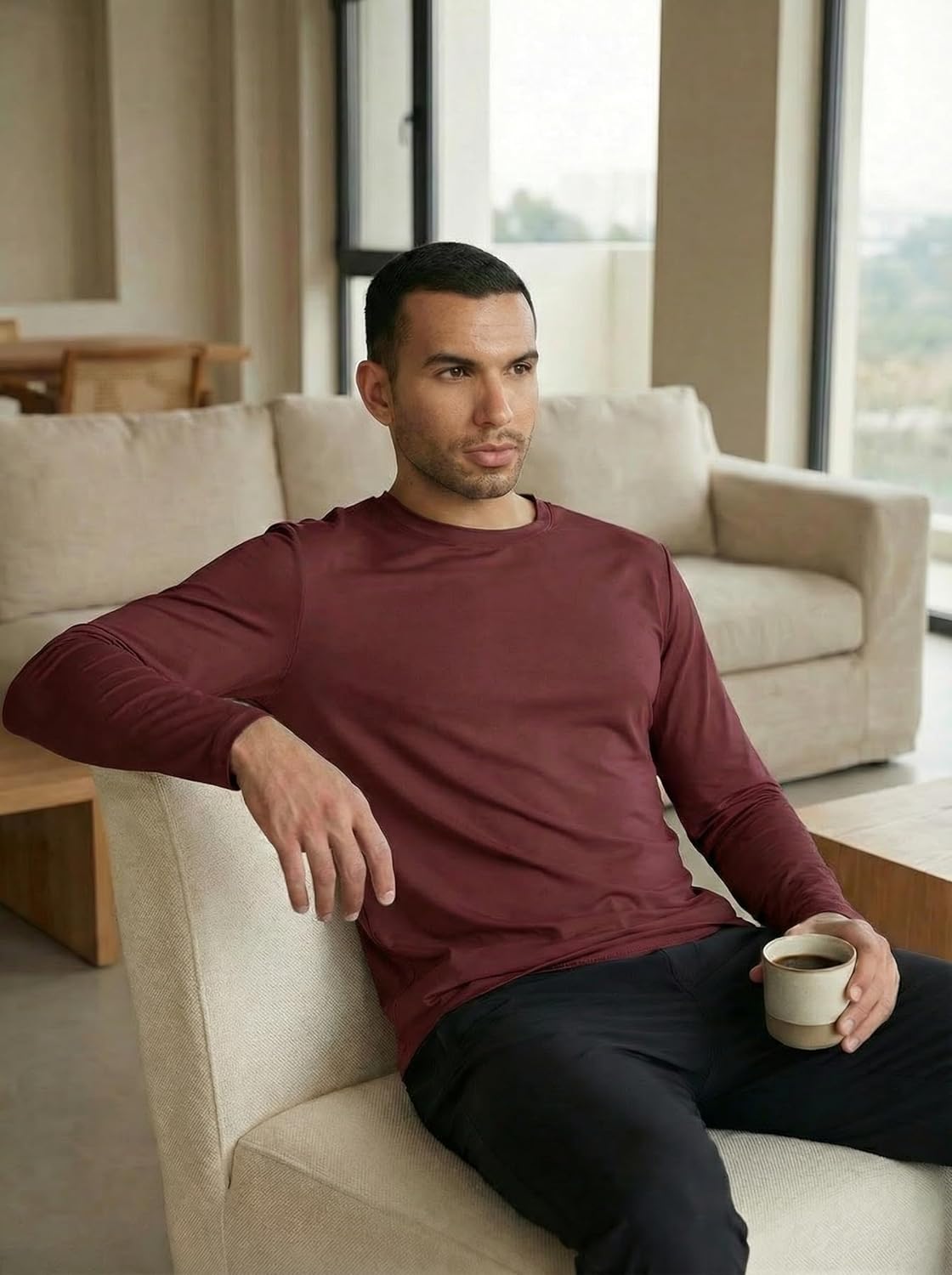MAGCOMSEN Men's Thermal Shirts Warm Long Sleeve Underwear Top Winter Athletic Workout Base Layer Undershirts