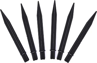 Aliotech 6-Pack 8.25" Reinforced Ground Spikes for Solar Pathway Lights - Durable ABS Stakes, 0.83" Inner Diameter Fit