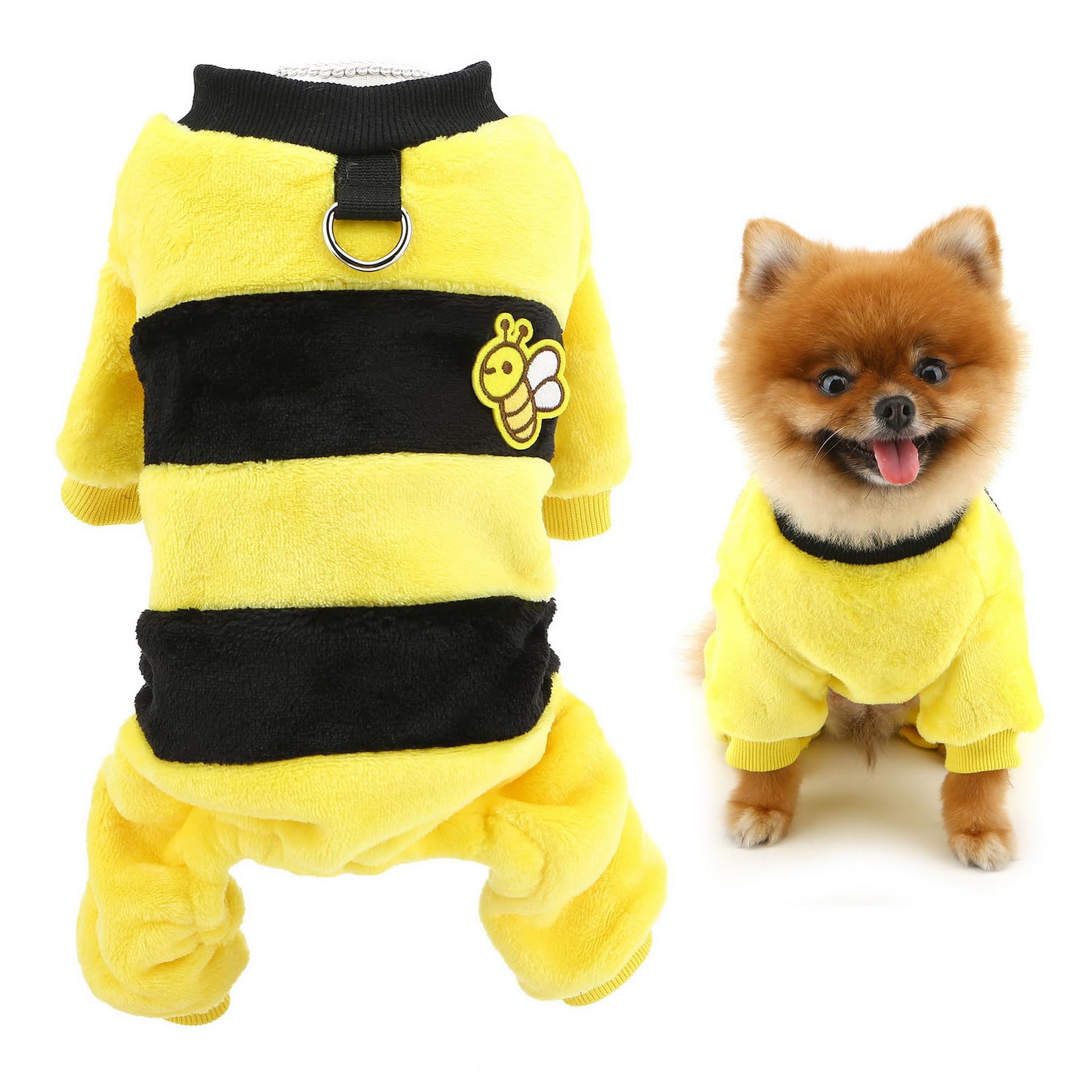 Pijama Térmico De Forro Polar Sherpa Para Perros Pequeños - Acogedor, Con Anillo En D Para Correa, Ideal Para Otoño E Invierno
