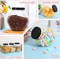 Vista 5 de Sunnyray Juego de 6 tarros de galletas transparentes de 85 onzas con tapas, recipientes para dulces transparentes para dulces, bufé, fiesta, mesa
