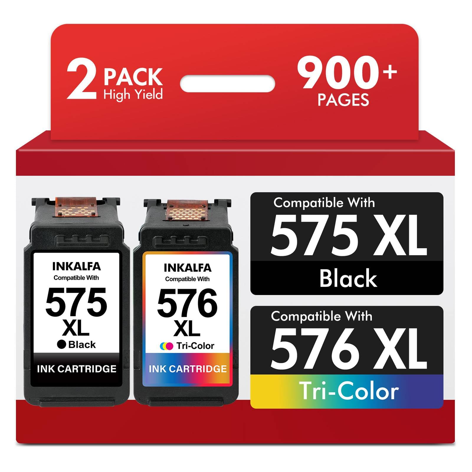 575 576 Ink Cartridges XL for Canon TS3750i TR4755i 575/576 Ink Cartridges