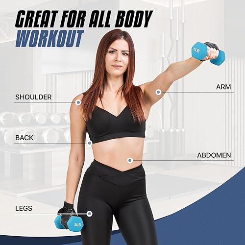 Miniatura 4 de MADOG - Juego de mancuernas hexagonales con revestimiento de neopreno antideslizante para equipo de gimnasio en casa, entrenamiento de fuerza