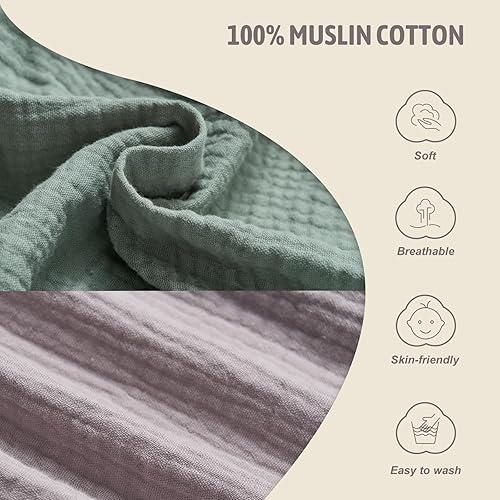 Miniatura 2 de Juego de 2 sábanas de muselina para moisés, sábanas ajustables para moisés, sábanas de moisés para moisés de bebé, sábanas ovaladas rectangulares