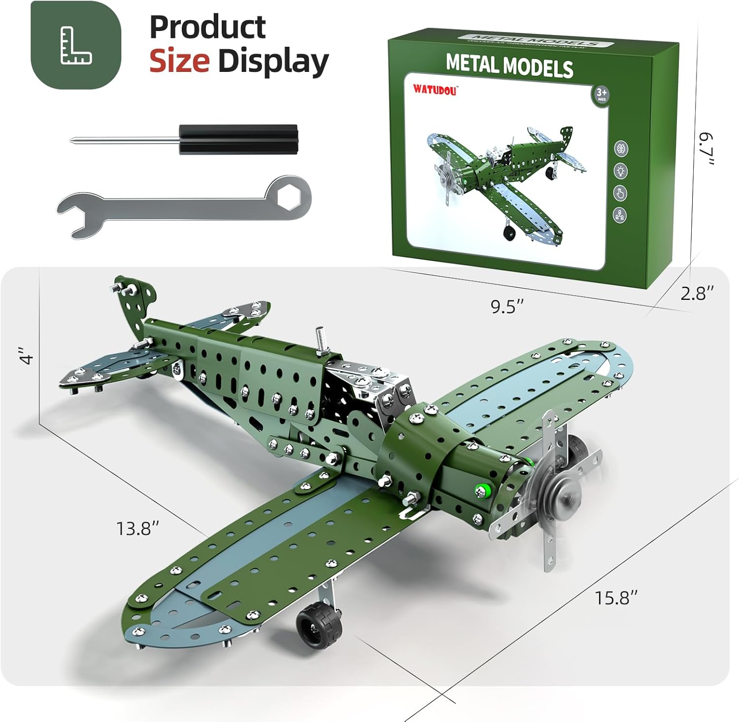 Model Airplane STEM Building Projects Toys - DIY Building STEM Projects Toys for Kids Boys Girls Ages 8-12-16, Assembly Science Kit Model Plane Birthday Gift Toys for Kids Boys 8 9 10 11 12 Years Old