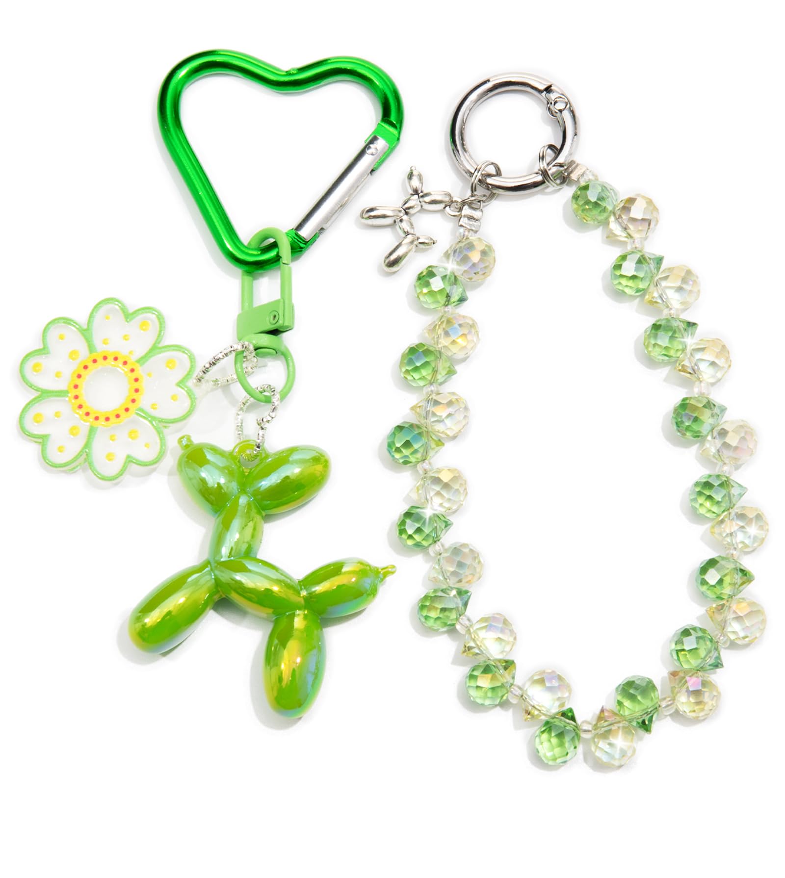 Bag Charms Balloon Dog Keychains for Women Cute Bling Keychain Wristlet, Girly Key Chain Accessories for Handbag Purse