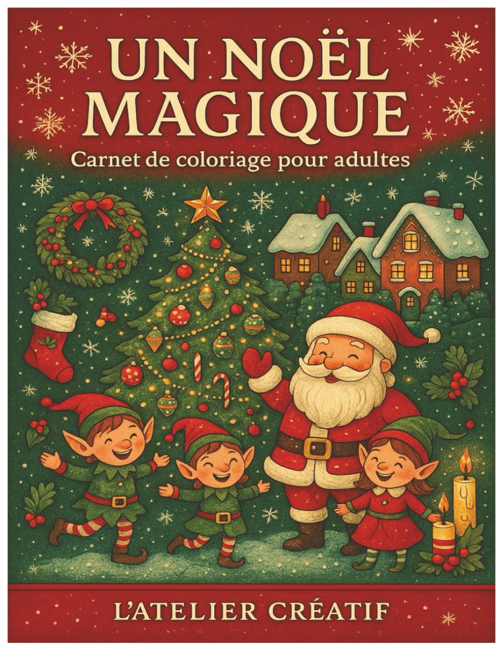 Noël Magique : Carnet de Coloriage Relaxant pour Adultes: 40+ illustrations féeriques de Noël, décorations, Père Noël, bonhommes de neige et scènes hivernales pour se détendre et profiter des fêtes