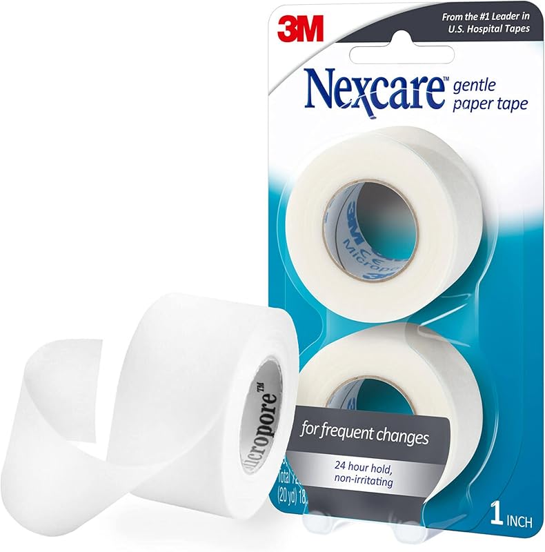Nexcare Gentle Paper First Aid Tape, Ideal For Securing Gauze And Dressings, 1 In x 10 Yds Carded, 2 Pk