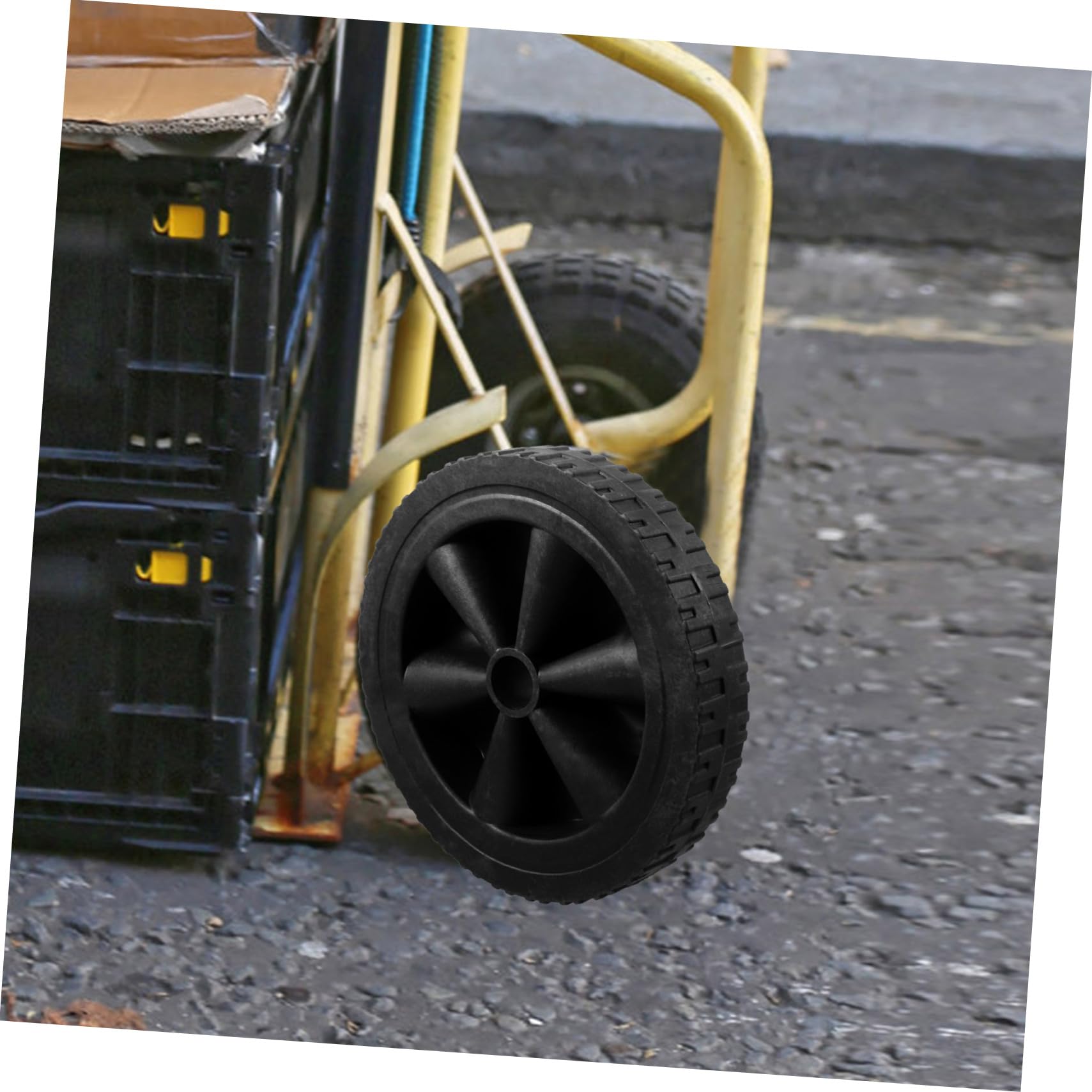 ULTECHNOVO 2 Ruote di Ricambio in Gomma e Plastica per Carrello e Barbecue, Resistenti All’usura, Nere, Silenziose, 2 Pezzi