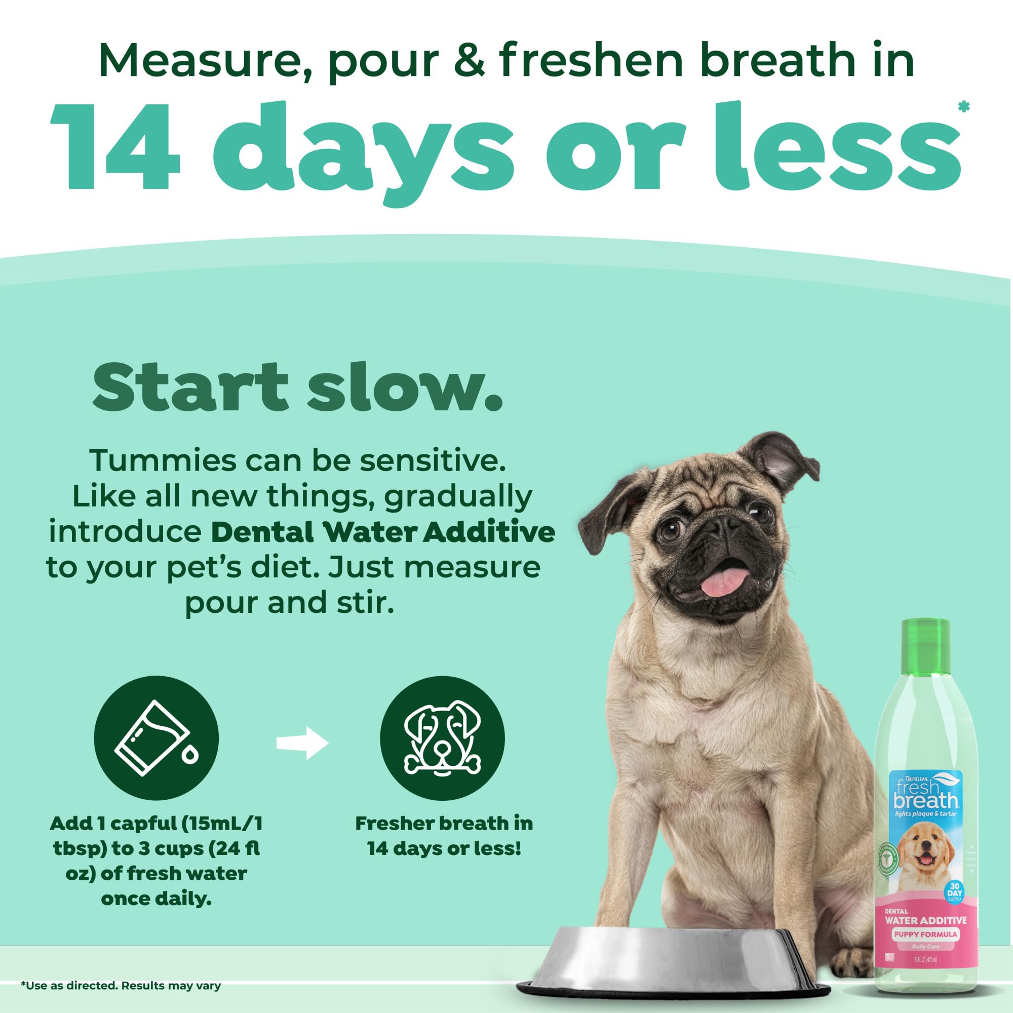 Cosmos Tropiclean Fresh Breath Puppy Water Additive Dental Care, 16-Ounce.
