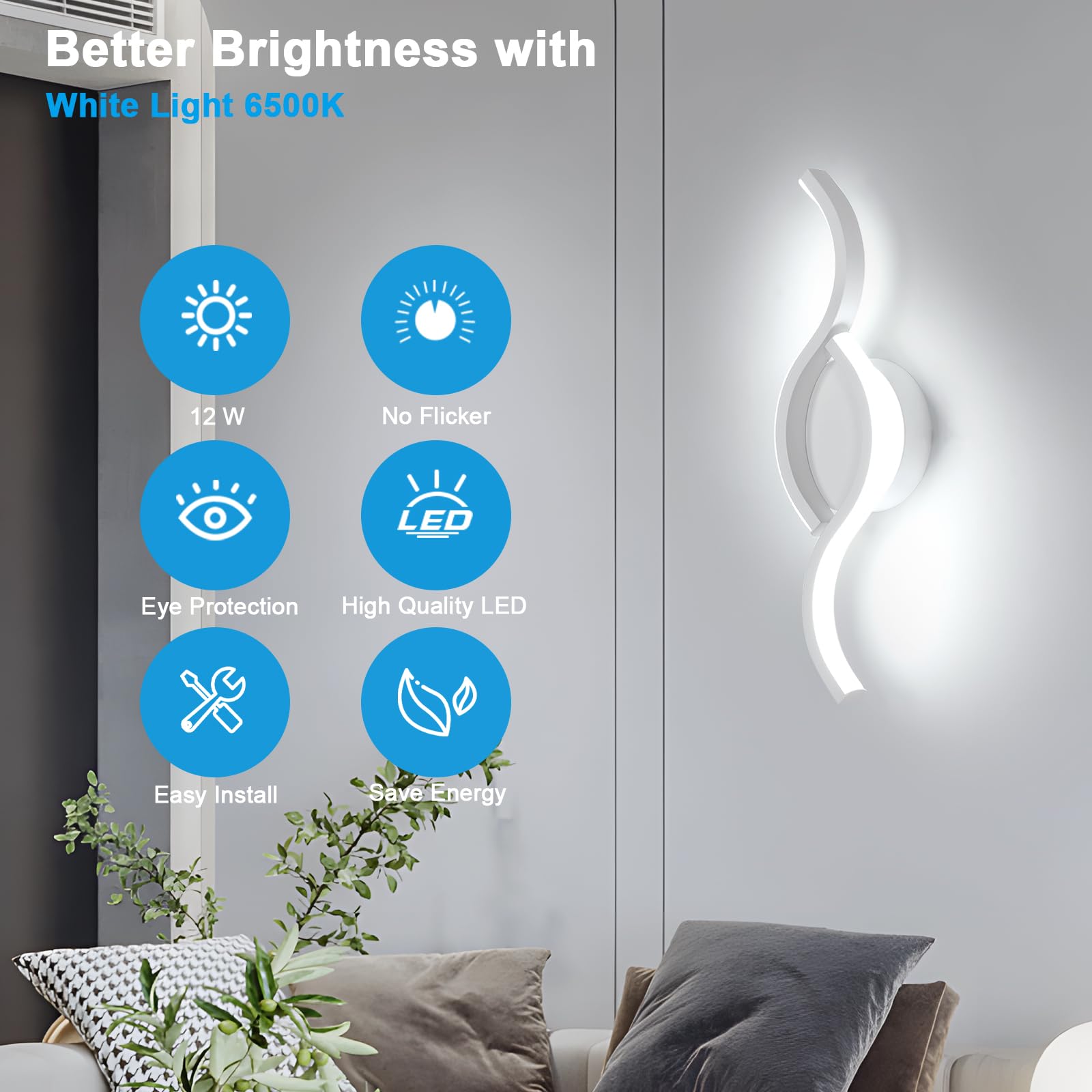 Aplique De Pared LED Moderno Toolight – 12W, 1350 Lúmenes, Luz Blanca Cálida 3000K, Diámetro 20 Cm, Para Interior