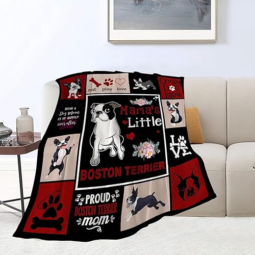 Miniatura 2 de Manta de Boston Terrier de Boston Terrier, acogedora manta de franela de forro polar, suave y cálida, manta ligera, regalo para perro, para sofá,