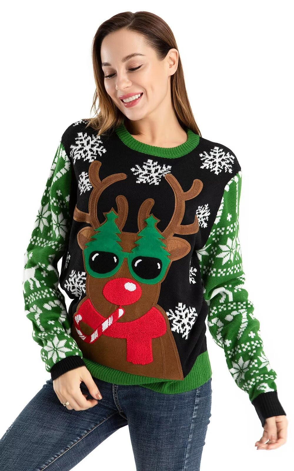 OFF THE RACK Suéter feo de Navidad para hombre - - Medium