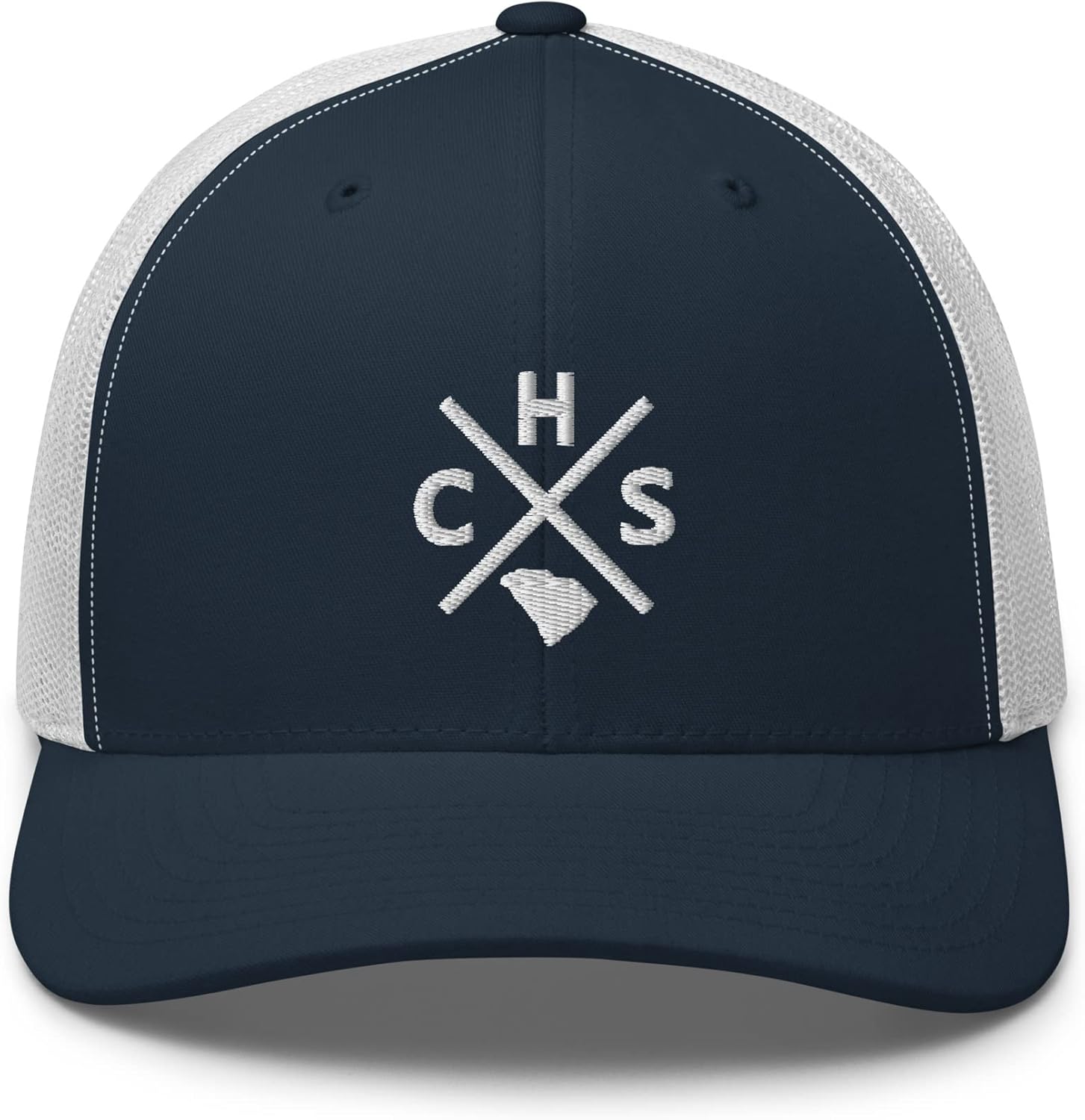 Retro Charleston Trucker Hat Mesh CHS Cross Trucker Cap