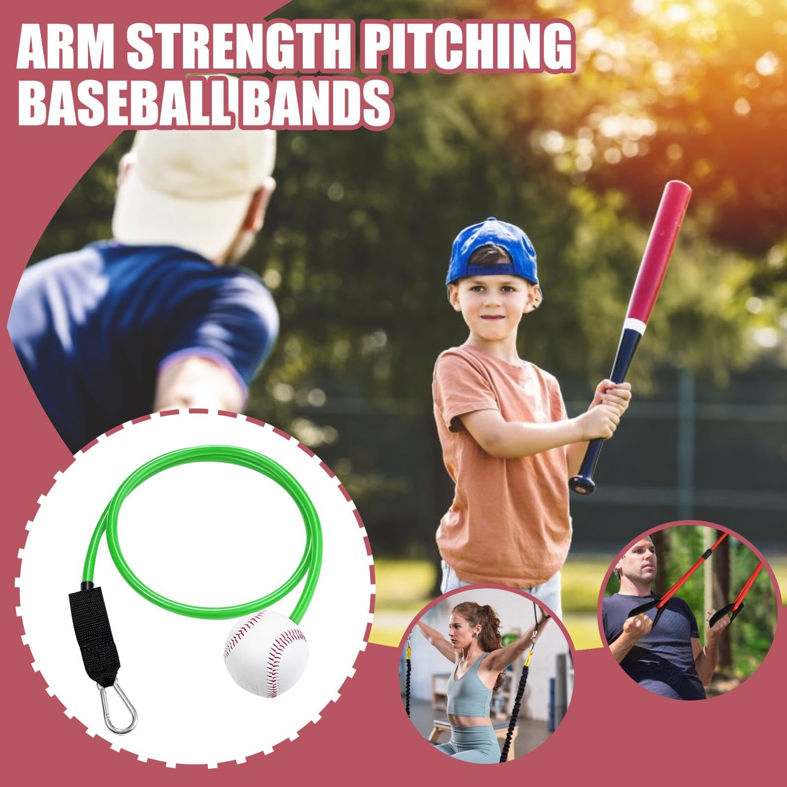 Bande Di Resistenza In Lattice Per Baseball E Softball - Attrezzo Per Allenamento Forza Braccia E Riscaldamento, 4,5 Kg, Con Staffa Per Porta