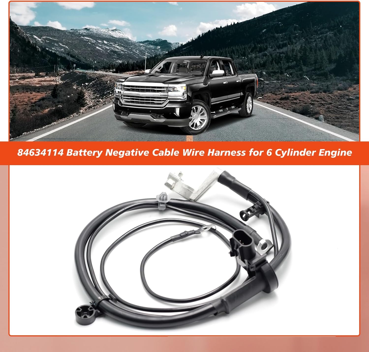 84634114 Battery Negative Cable Battery Cable Compatible with Silverado GMC Vehicle's Part for 6 Cylinder Engine