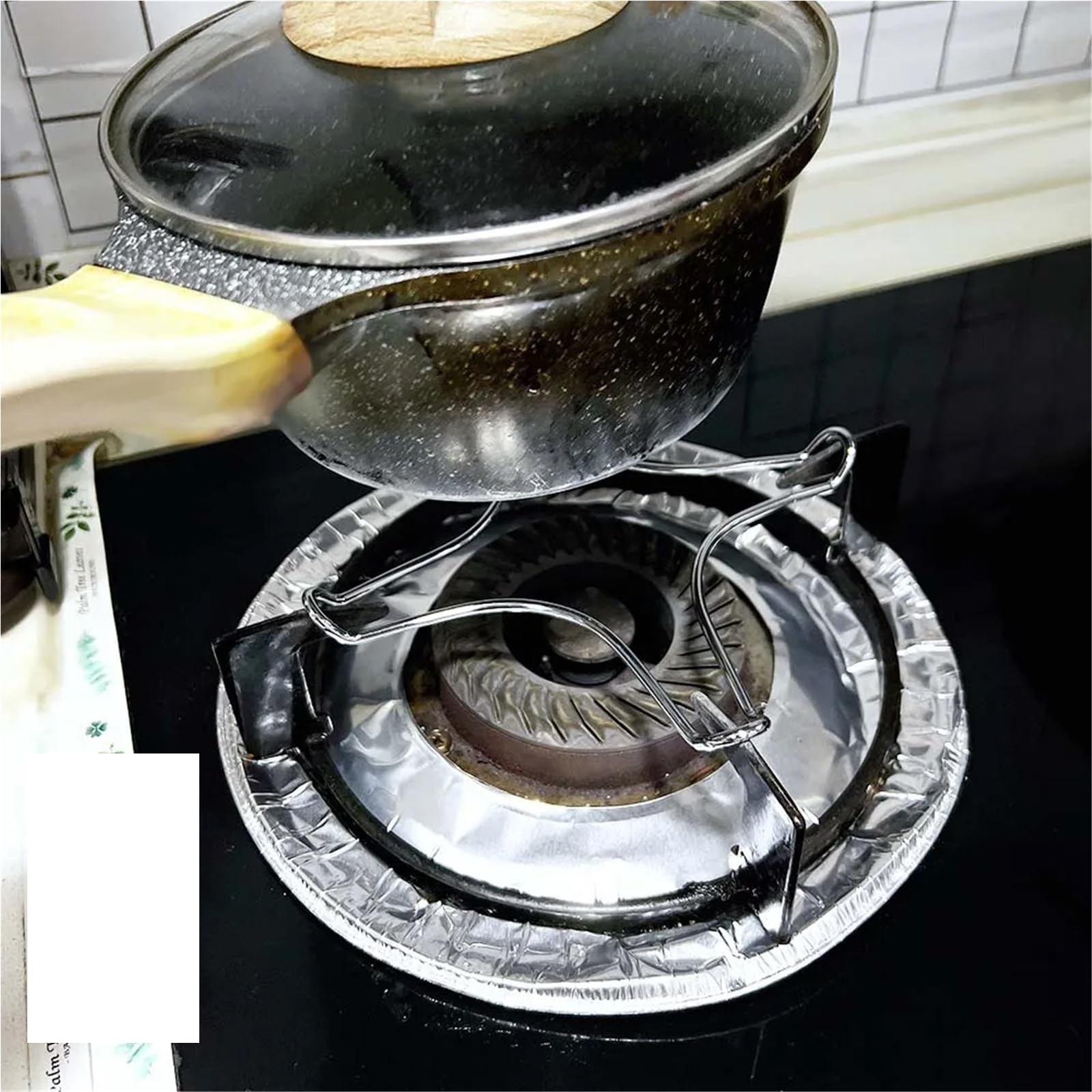 Gasherd-Gestell 2 stücke Edelstahl Halter Gasherd Unterstützung Rack Camping Eisen Herd Ring Wärme Diffusor Kleine Topf Stehen(Five-Star Rack)