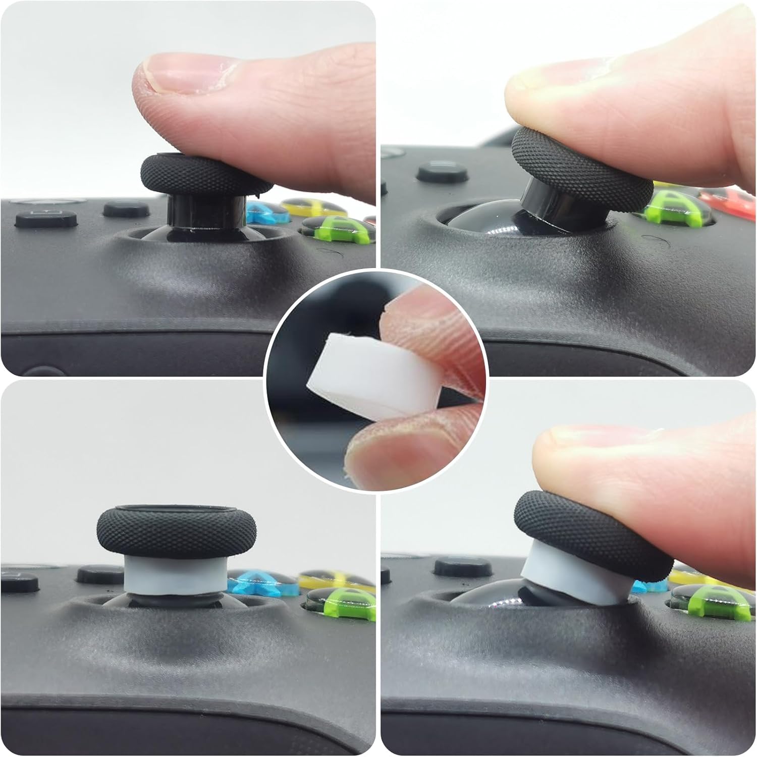 FPS Thumb Grip Caps Set for Steam Deck Silicone Thumbsticks Grips Joystick Caps for Steam Deck,for Xbox One (Series X, S) Controller Stick Caps(8pcs) Precision Rings(4pcs)