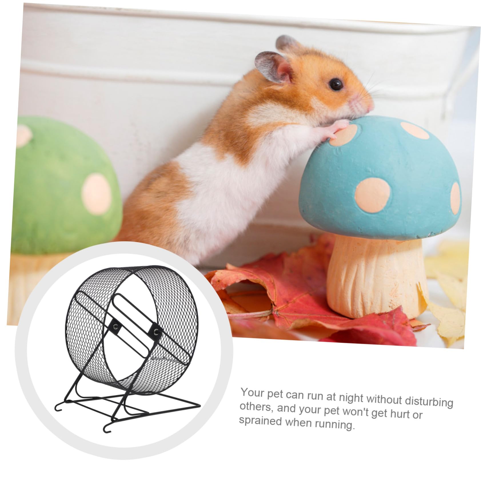 Jouet de Course pour Hamster Roue d'exercice Silencieuse en Fer pour Écureuil Chinchilla Planeur à Sucre Développement Musculaire Accessoire pour Cage 21 Cm