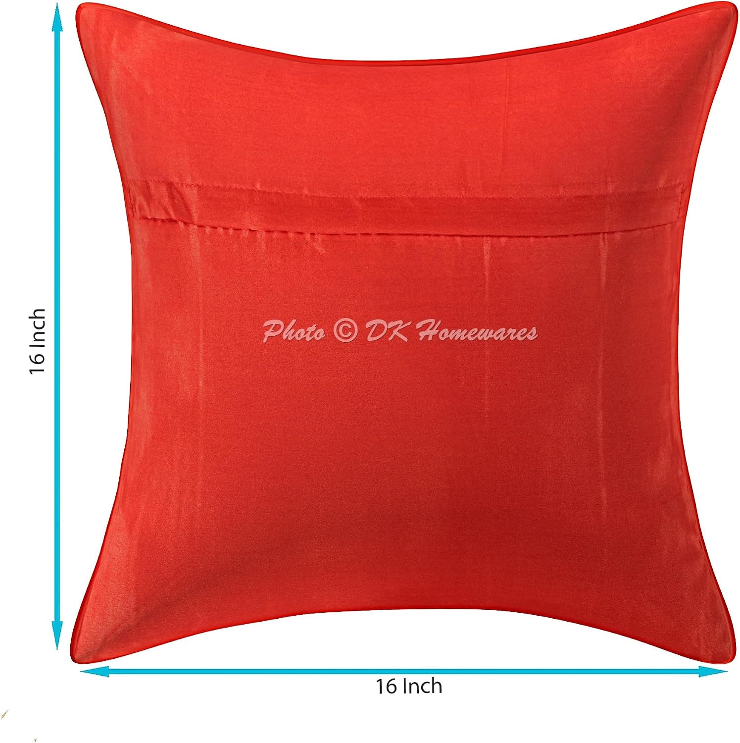 Indian Throw Pillow Covers 16 Inch Brocade Jacquard Weave Ethnic Square Elephant Cushion Covers (Size - 40x40 cm ; Color: Red) - Set of 5 Pcs (Cover Only)