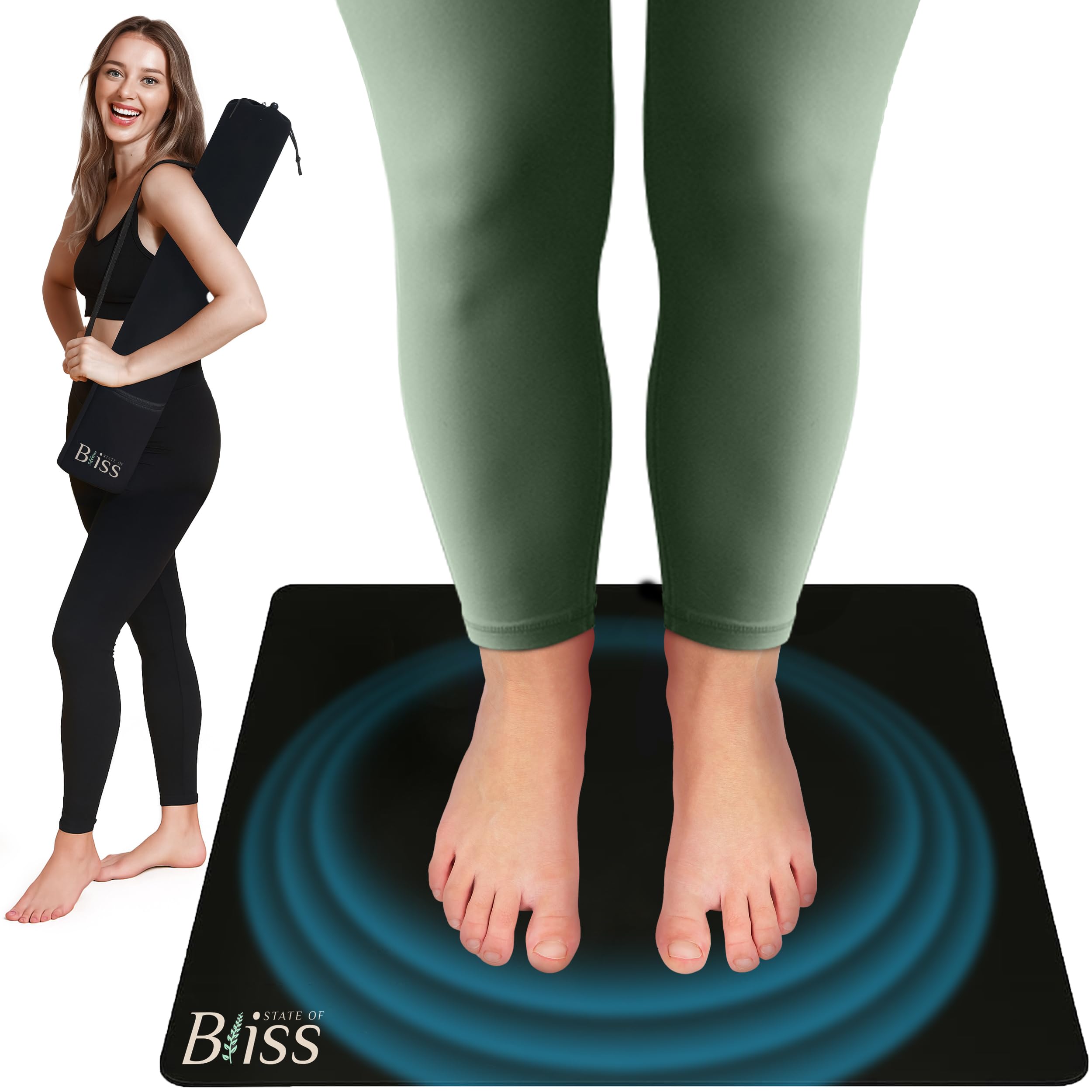 Grounding Mat- Reduce Stress & Relieve Inflammation- Durable Grounding Pad- 35” X 24”- Grounding Mat for Bed Improves Sleep & Calms Mind- Travel