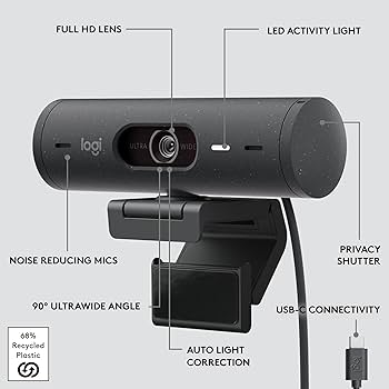 Amazon.com: Logitech Brio 500 Full HD Webcam with Auto Light
