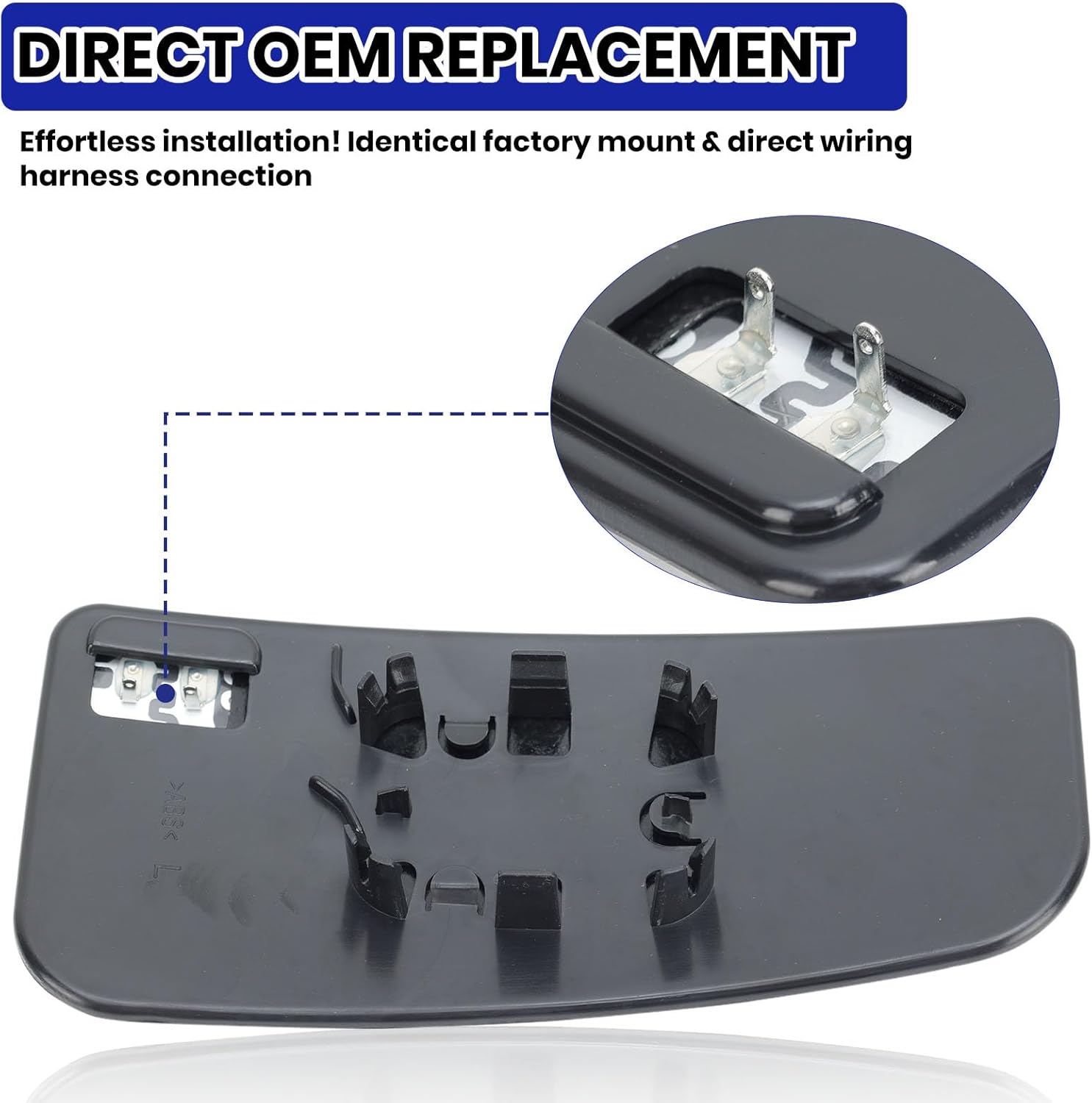 Left Driver Side Mirror Glass Replacement For 2015-2021 Ford F150 2017-2022 Ford F250 F350 F450 F550 Super Duty Truck, Lower Towing Mirror Glass with Power Heated FL3Z17K707V, FL317K707U