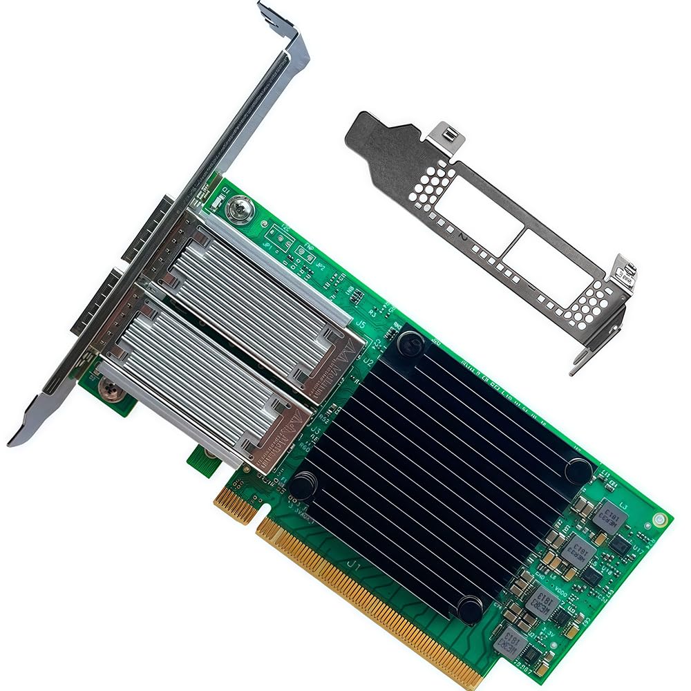 Photo 1 of 100GbE QSFP28 Network Card Compatible with MCX456A-ECAT PCIe Ethernet Card with ConnectX-4 Controller, 2 Ports QSFP28, PCIe 3.0, VPI 100GbE/EDR, SR-IOV RoCE RDMA, VXLAN/NVGRE, PXE, PCI Network Adapter