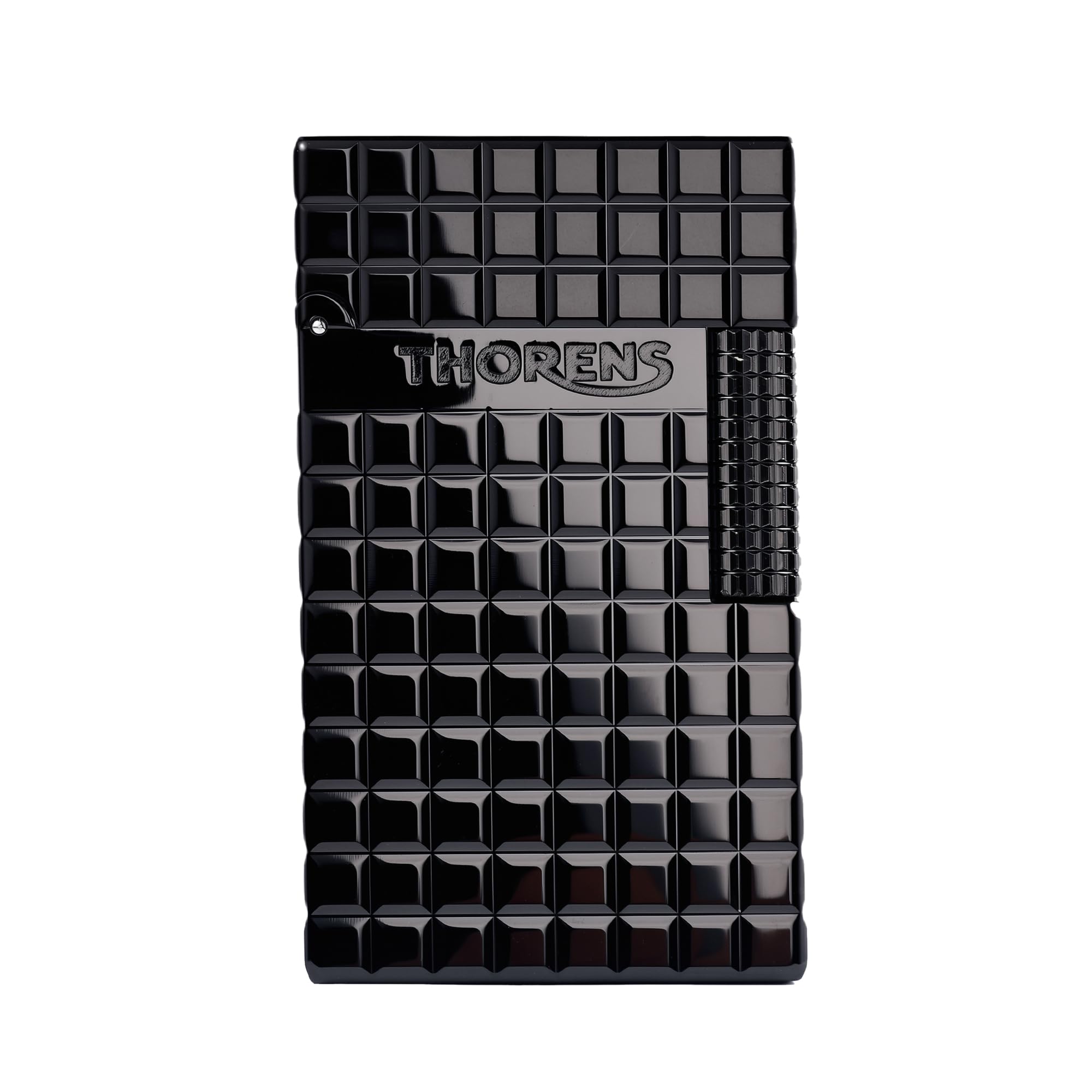THORENS Crisp Sound - Onyx Blocks Mechero de Queroseno y Latón | Flip-top, coleccionable, retro clásico, llama suave, recargable, side-slide, bolsillo, rueda sílex, grabado, regalo festivo